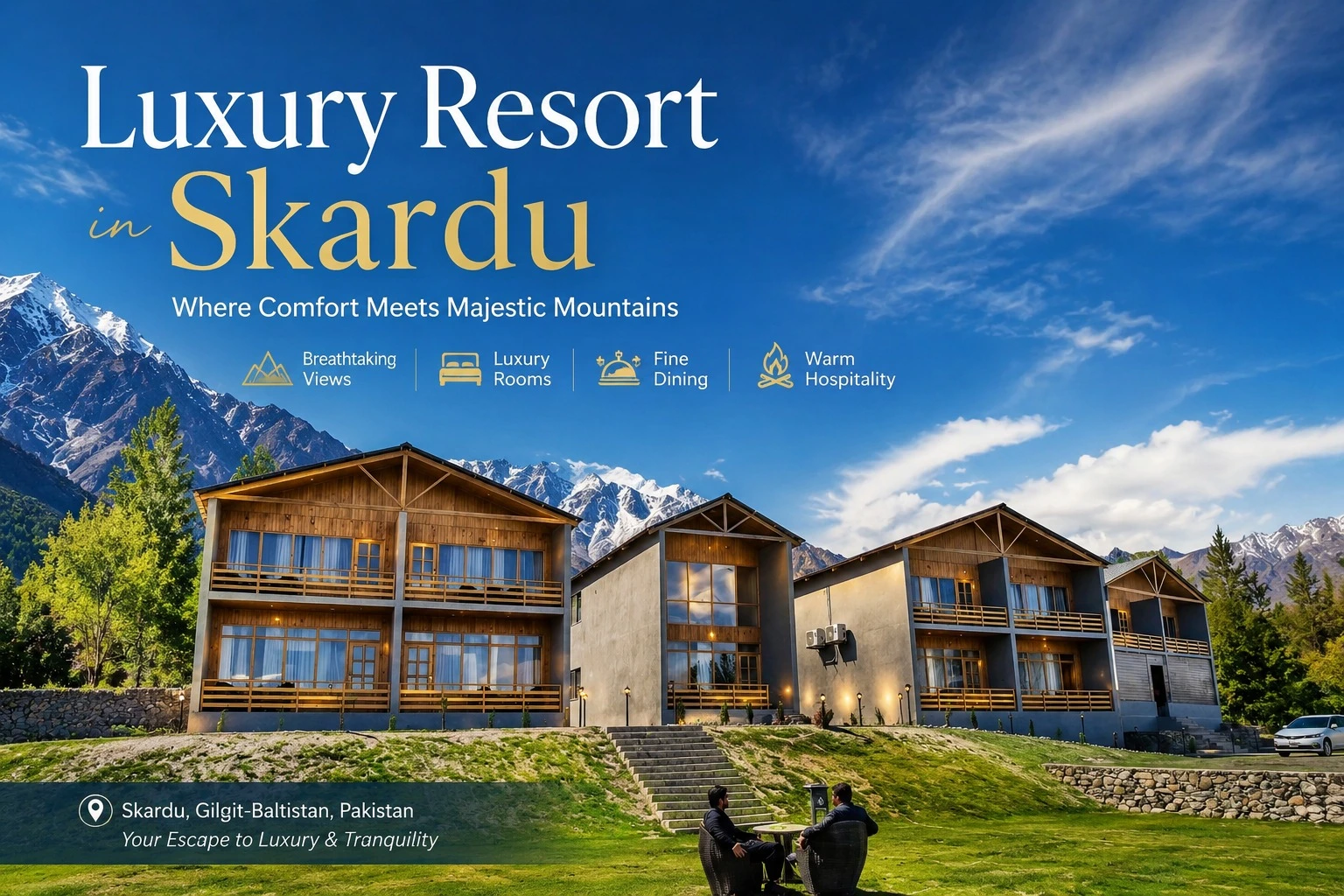 Meechung Resort Skardu mountain view luxury resort