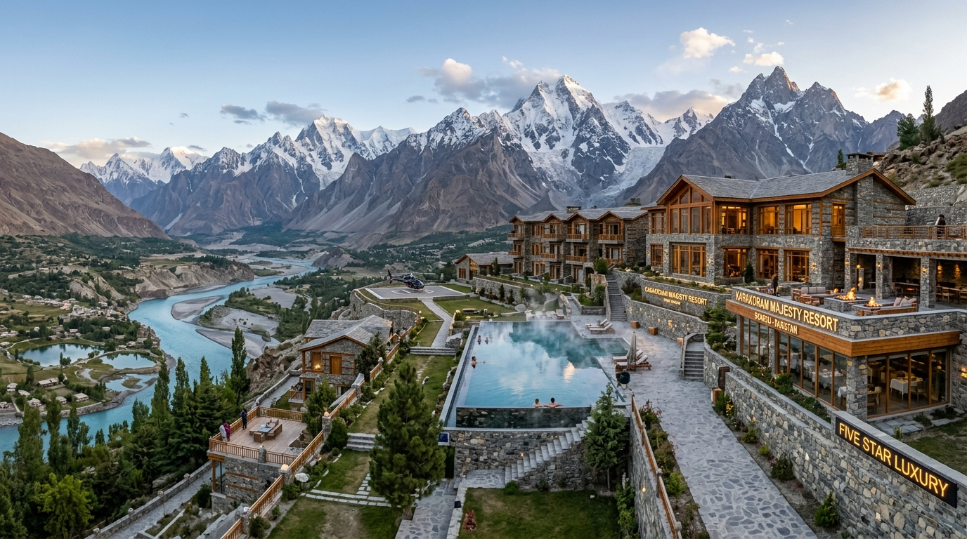 Premium hotels Skardu Pakistan featuring luxury mountain resort infrastructure